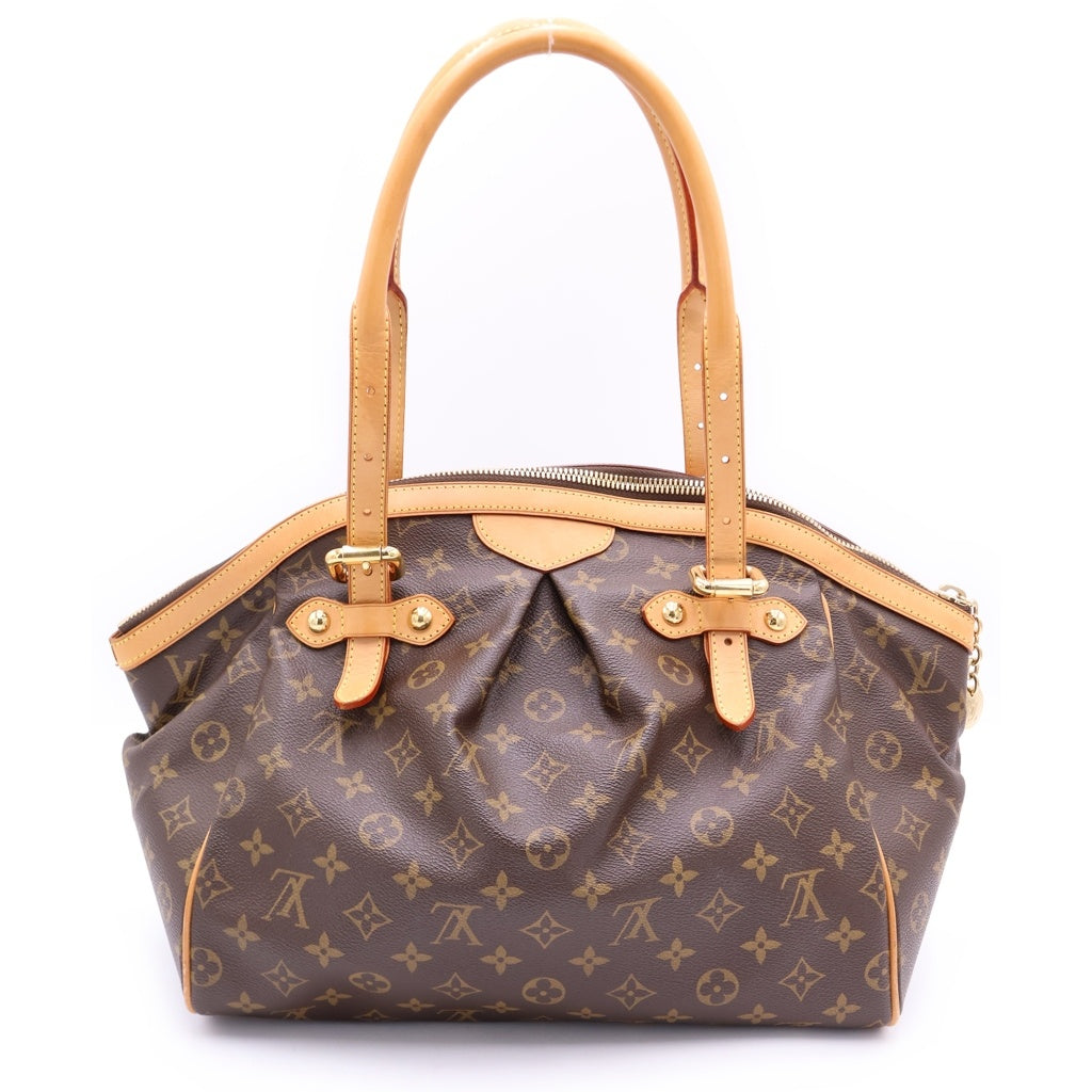 LOUIS VUITTON(ルイヴィトン) モノグラム ティヴォリGM トートバッグ ハンドバッグ ブラウン レザー×PVC M40144 ゴールド金具 レディース
