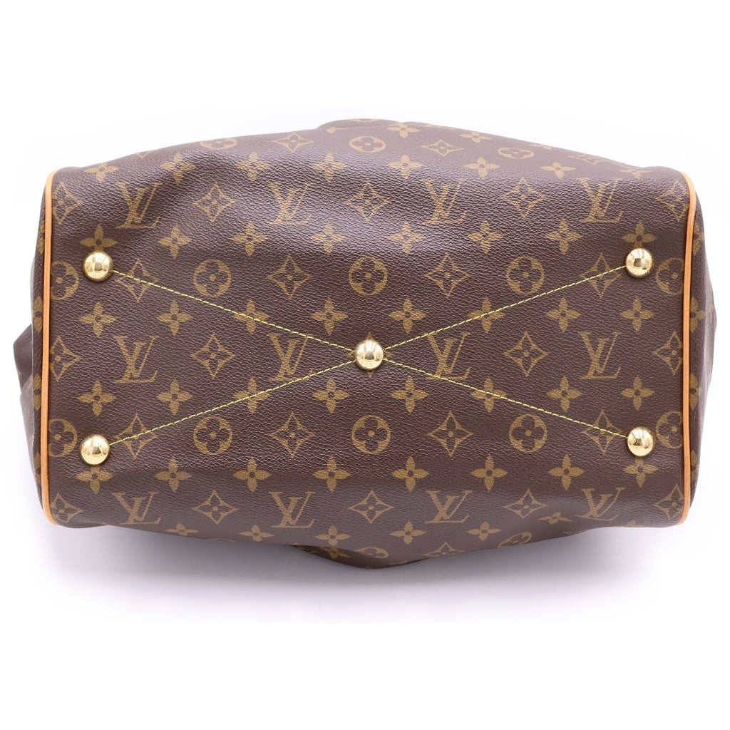 LOUIS VUITTON(ルイヴィトン) モノグラム ティヴォリGM トートバッグ ハンドバッグ ブラウン レザー×PVC M40144 ゴールド金具 レディース