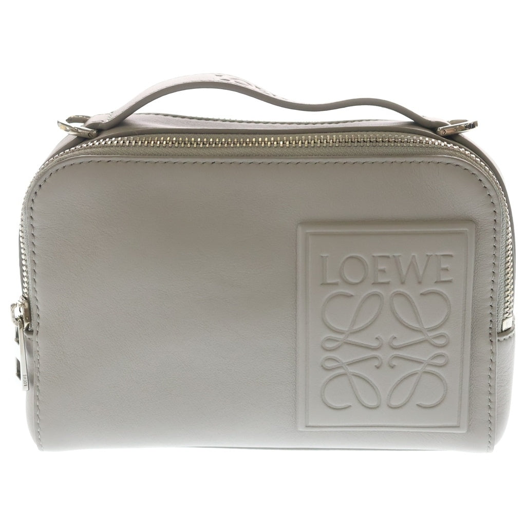 LOEWE(ロエベ) クロスボディカメラバッグミニ 2WAYバッグ ハンドバッグ ショルダーバッグ グレージュ レザー シルバー金具 レディース