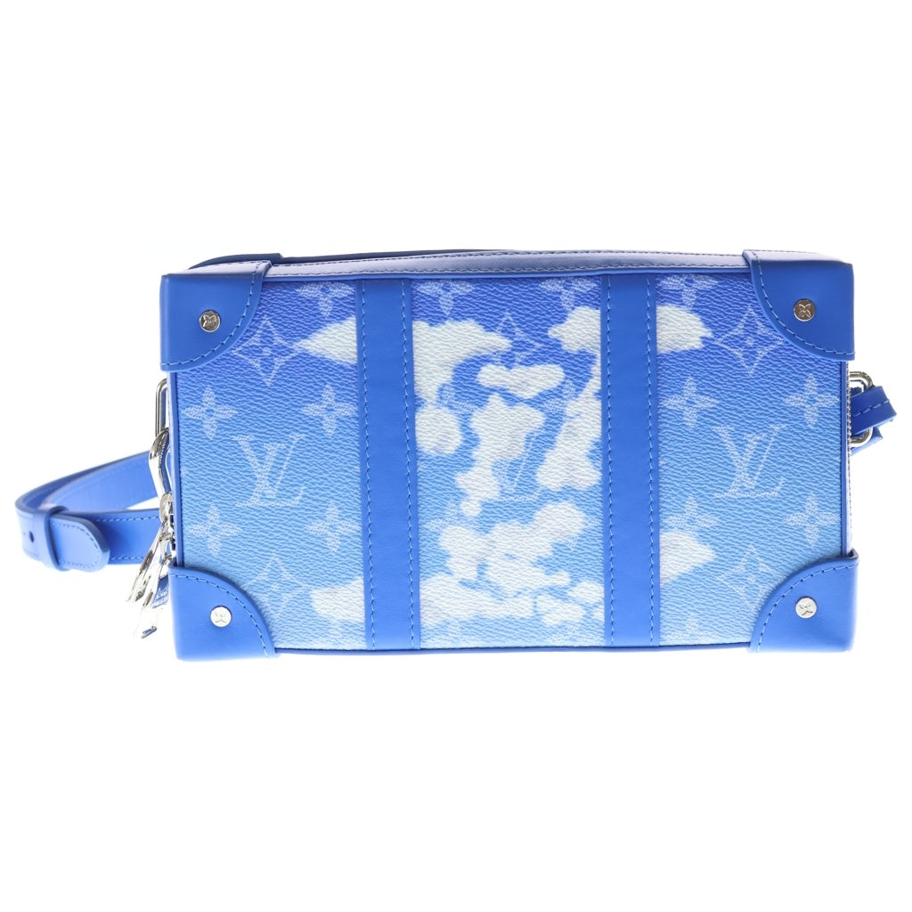 LOUIS VUITTON(ルイヴィトン) モノグラムクラウズ ソフトトランクウォレット ショルダーバッグ ミニバッグ ブルー レザー×PVC M45432 シルバー金具 レディース