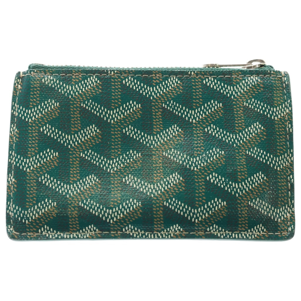 GOYARD(ゴヤール) ブルボン カードケース フラグメントケース 名刺入れ グリーン レザー シルバー金具 レディース