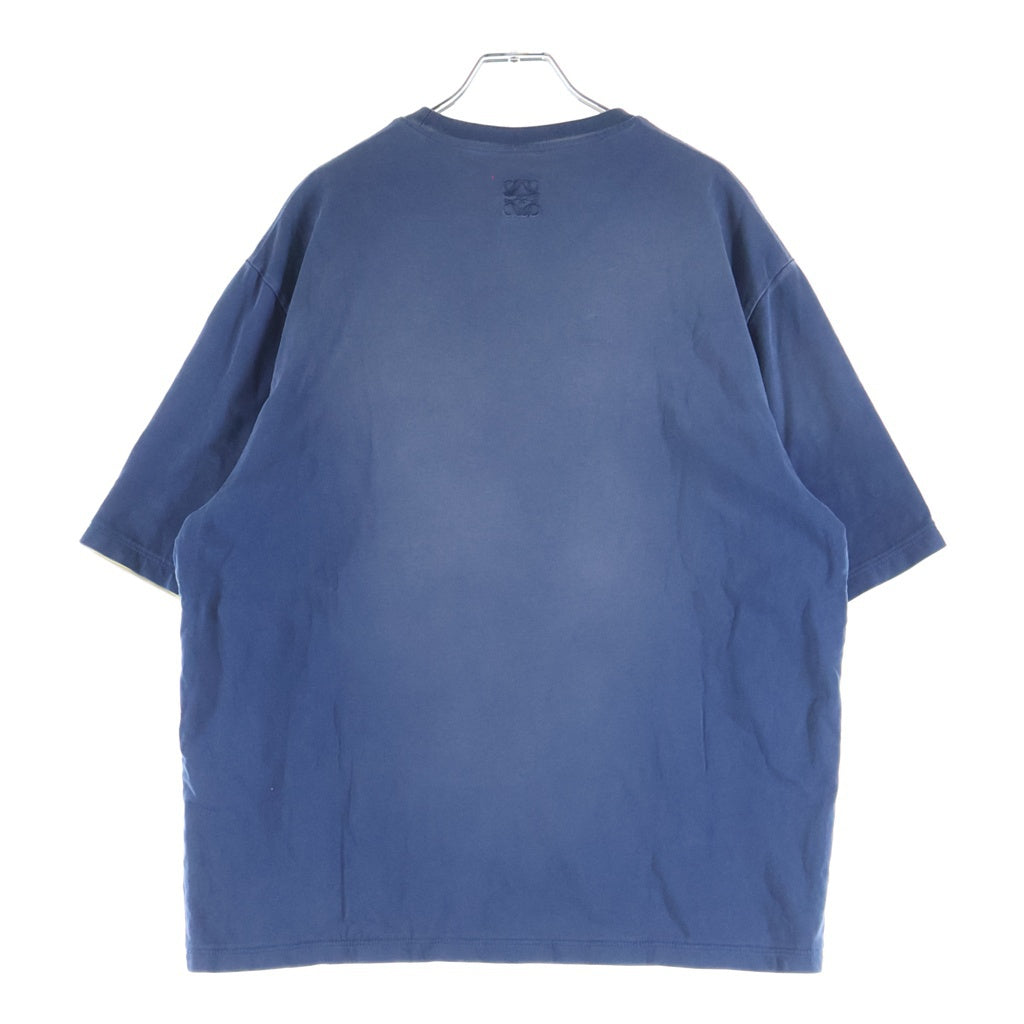 LOEWE(ロエベ) オーバーサイズ ウォッシュド アナグラムロゴ刺繍 半袖 Tシャツ カットソー ネイビー S359Y22X63 レディース