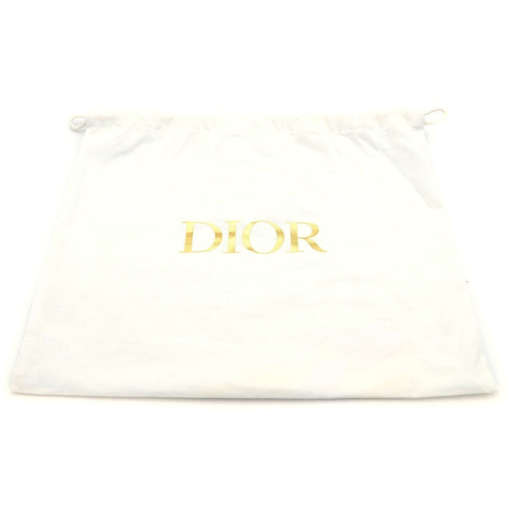 Christian Dior(クリスチャンディオール) エンブロイダリー ショルダーストラップ キャンバス レザー ロゴ ブラック/ホワイト S8540CBTE レディース