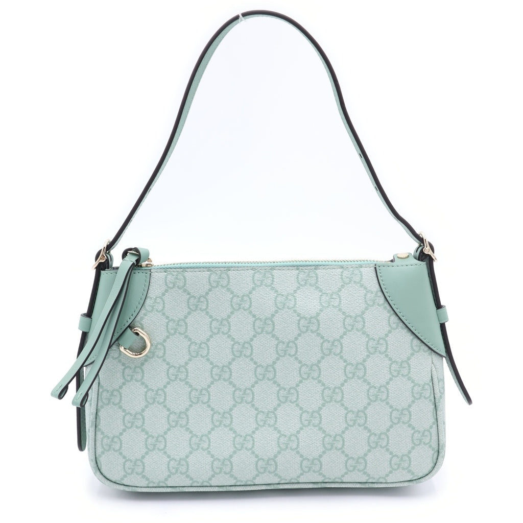 GUCCI(グッチ) GGエンブレム スモール 2WAYバッグ ショルダーバッグ ハンドバッグ ミントグリーン PVC レザー 815218 ゴールド金具 レディース