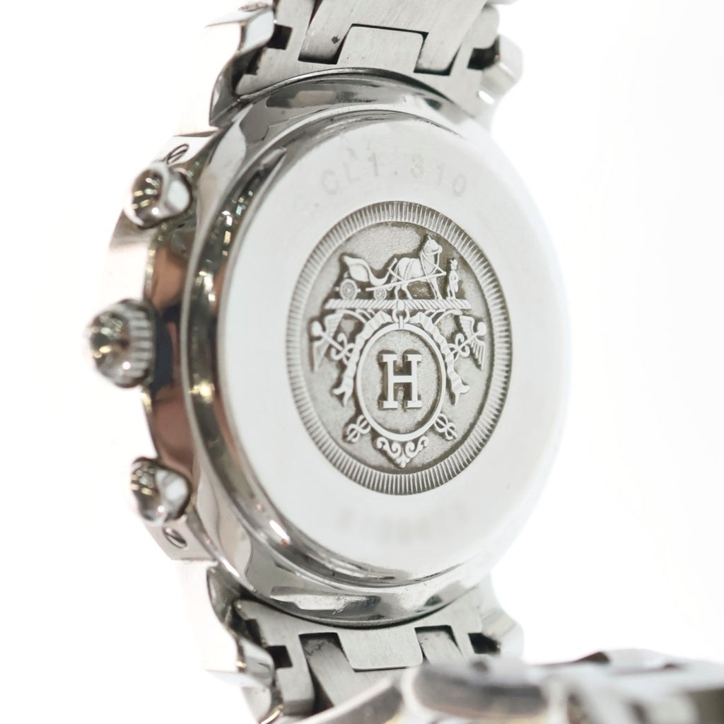 HERMES(エルメス) クリッパー クロノグラフ SS/QZ ステンレス クォーツ 電池式 腕時計 CL1.310 黒文字盤 レディース