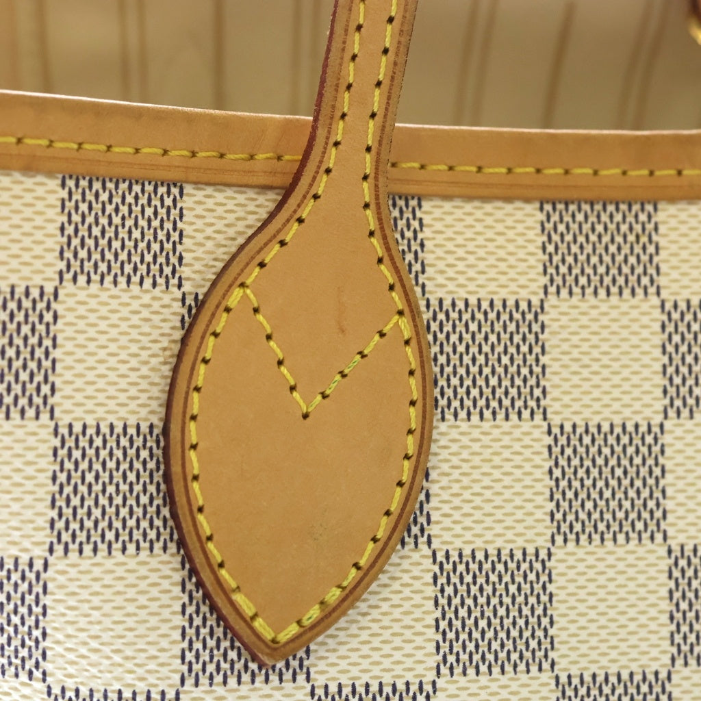 LOUIS VUITTON(ルイヴィトン) ダミエアズール ネヴァーフルPM ハンドバッグ トートバッグ アイボリー×ブラウン レザー×PVC N41362 ゴールド金具 レディース