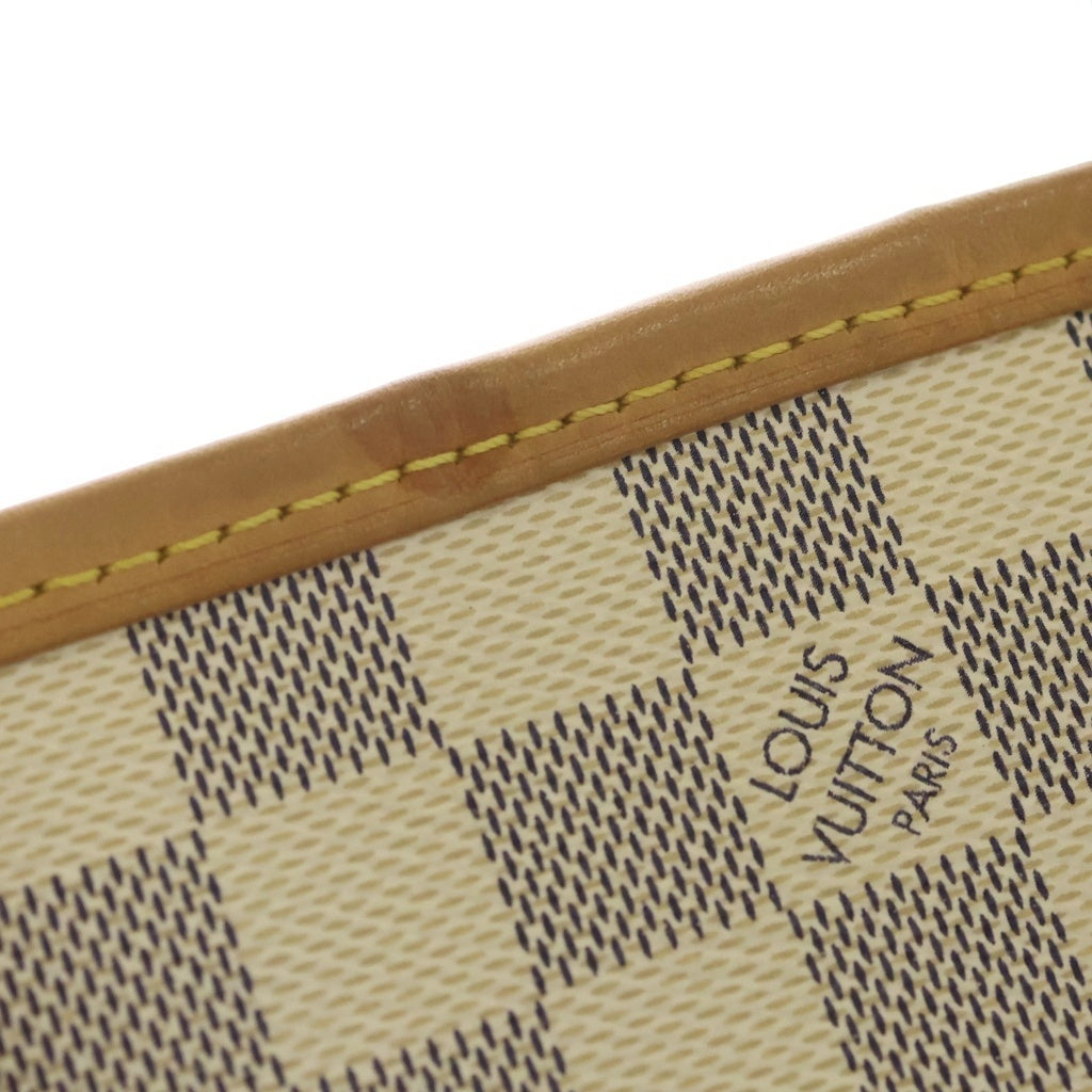 LOUIS VUITTON(ルイヴィトン) ダミエアズール ネヴァーフルPM ハンドバッグ トートバッグ アイボリー×ブラウン レザー×PVC N41362 ゴールド金具 レディース