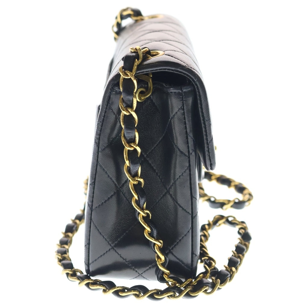 CHANEL(シャネル) ミニマトラッセ ラムスキン レザー Sフラップ Sチェーンショルダーバッグ ゴールド金具 ブラック 3番台 A01115 レディース