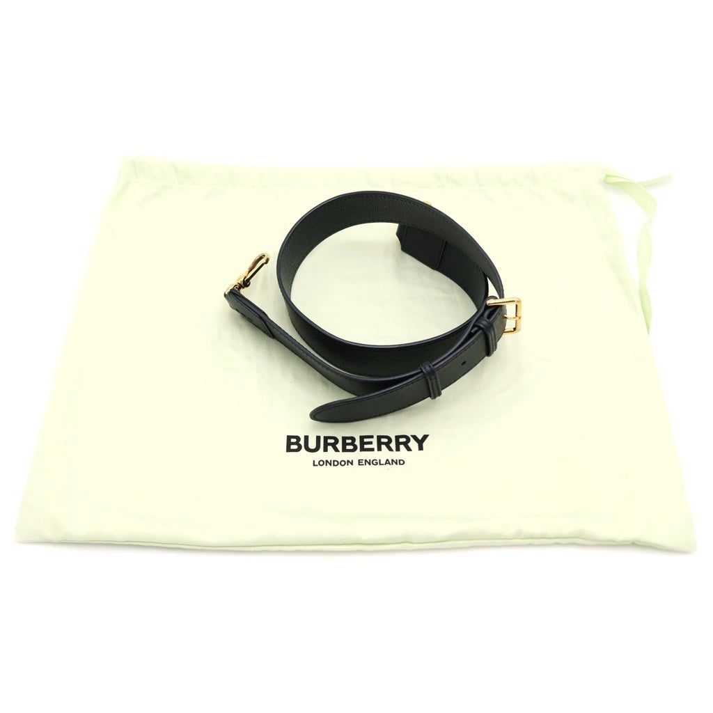 BURBERRY(バーバリー) スモールバナー 2WAY ハンド ショルダーバッグ レザー ブラック レディース