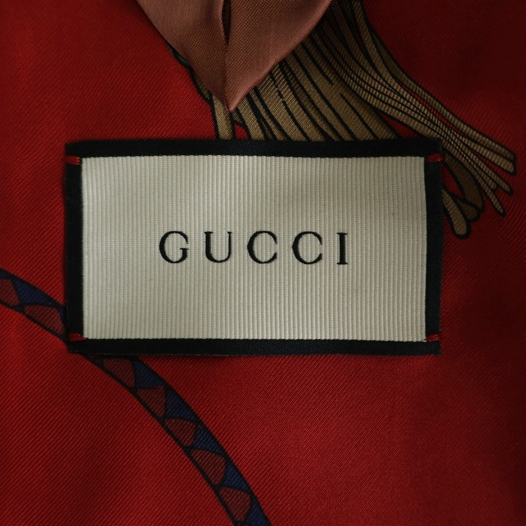 GUCCI(グッチ) セットアップスーツ チェック総柄 ウール ダブルブレスト テーラードジャケット スラックスパンツ ネイビー 553U12