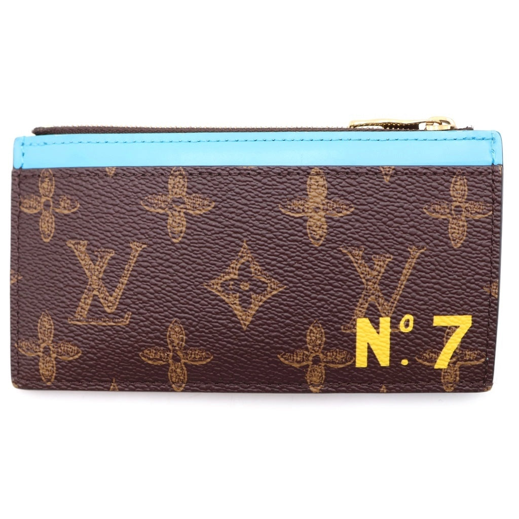 LOUIS VUITTON(ルイヴィトン) モノグラム コインカードホルダー N°7 ヴァージルアブロー フラグメントケース カードケース ブラウン×ブルー M81256 ゴールド金具 レディース