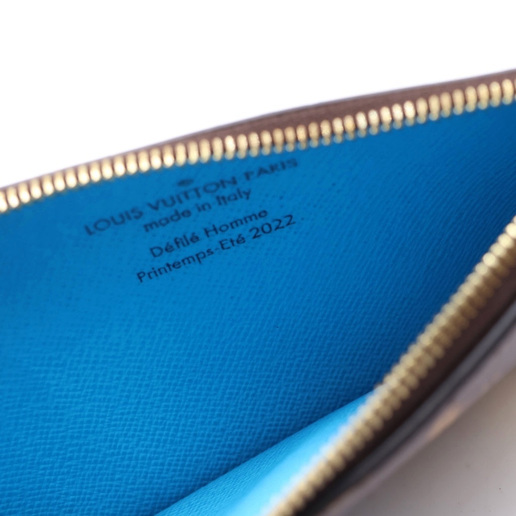 LOUIS VUITTON(ルイヴィトン) モノグラム コインカードホルダー N°7 ヴァージルアブロー フラグメントケース カードケース ブラウン×ブルー M81256 ゴールド金具 レディース