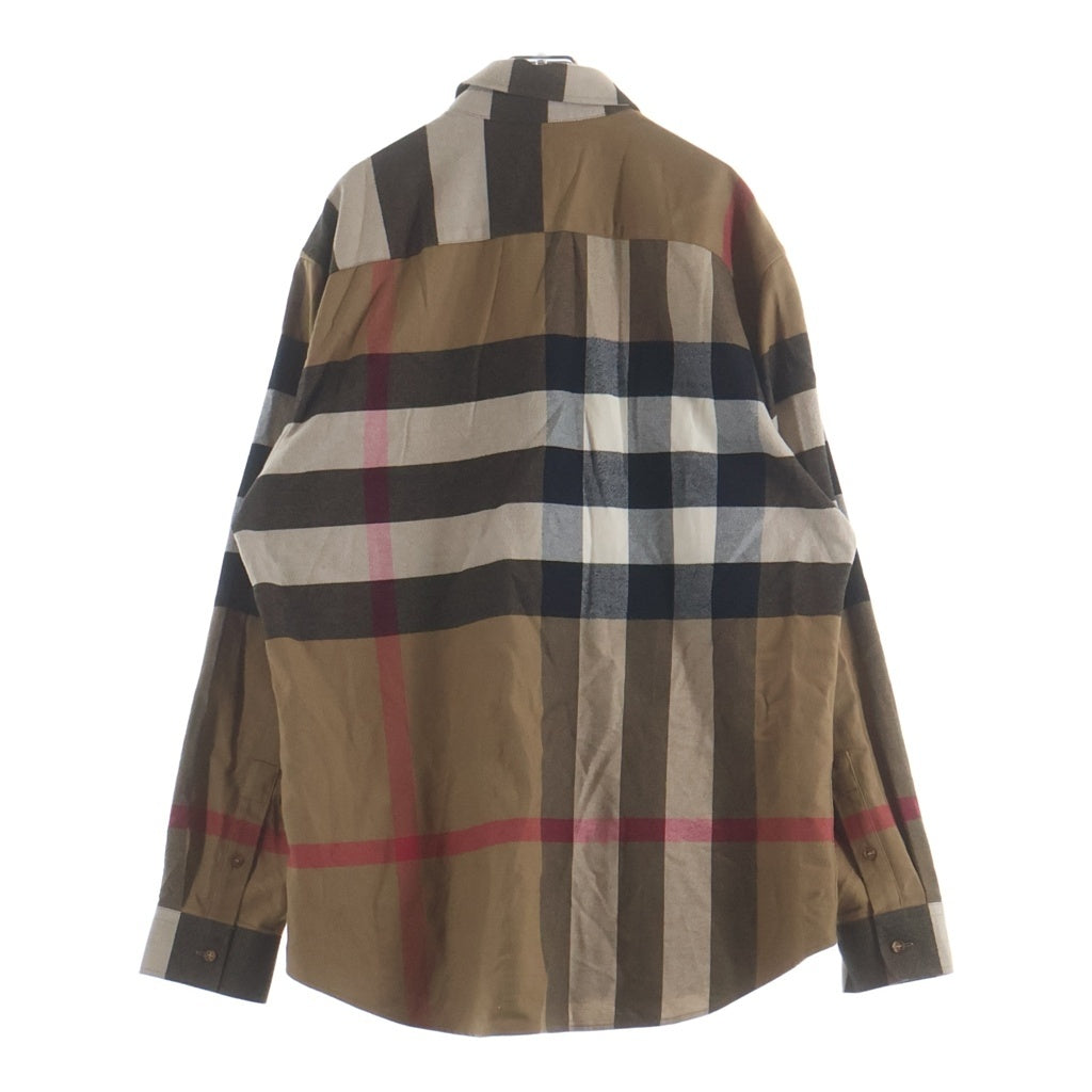 BURBERRY(バーバリー) Claverdon ビッグチェック総柄 コットン 長袖シャツ ブラウン 8112107