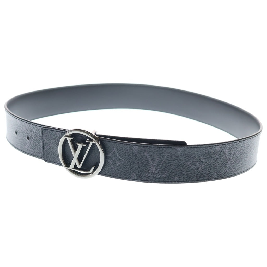 LOUIS VUITTON(ルイヴィトン) モノグラムエクリプス サンチュール・LVサークル レザーベルト ブラック M0168 シルバー金具