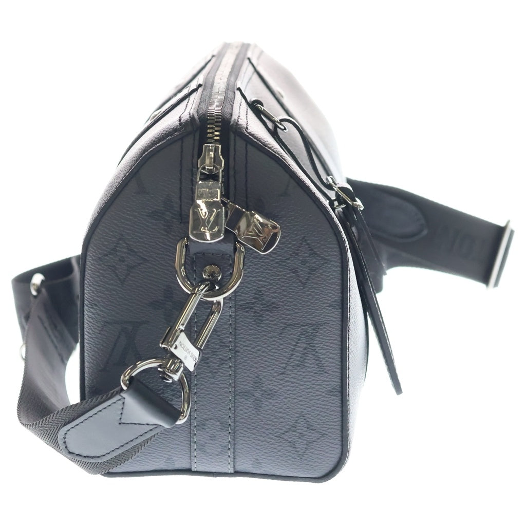 LOUIS VUITTON(ルイヴィトン) モノグラムエクリプス シティキーポル 2WAYバッグ ハンドバッグ ショルダーバッグ ブラック レザー×PVC M45936 シルバー金具 レディース