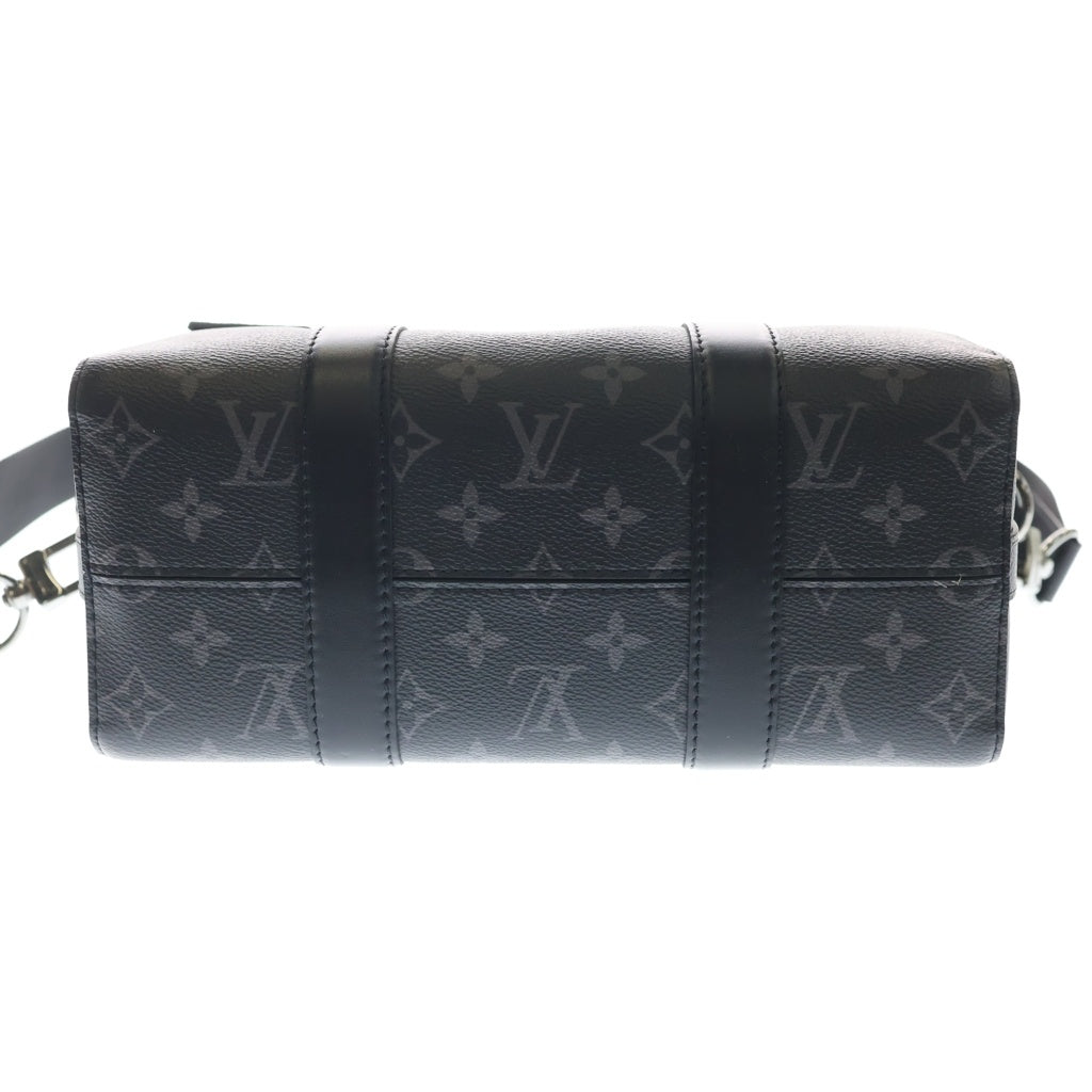 LOUIS VUITTON(ルイヴィトン) モノグラムエクリプス シティキーポル 2WAYバッグ ハンドバッグ ショルダーバッグ ブラック レザー×PVC M45936 シルバー金具 レディース