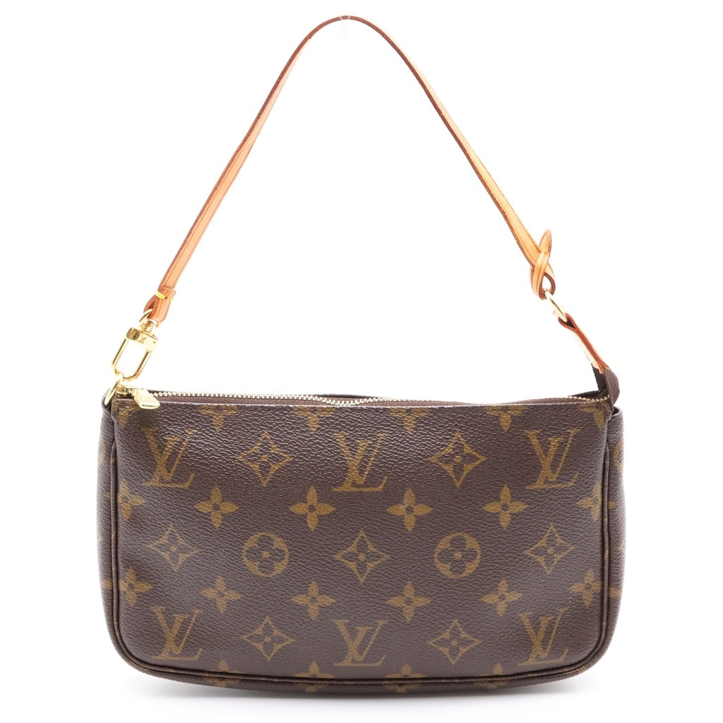 LOUIS VUITTON(ルイヴィトン) モノグラム ポシェット・アクセソワール PVC レザー ゴールド金具 ハンドバッグ ポーチ ブラウン M51980 レディース