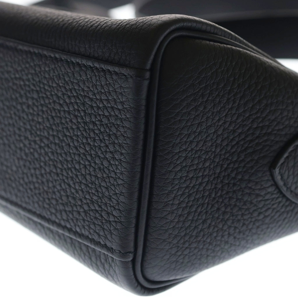 HERMES(エルメス) ケリーメッセンジャーPM ショルダーバッグ ブラック レザー トゴ K刻印 シルバー金具
