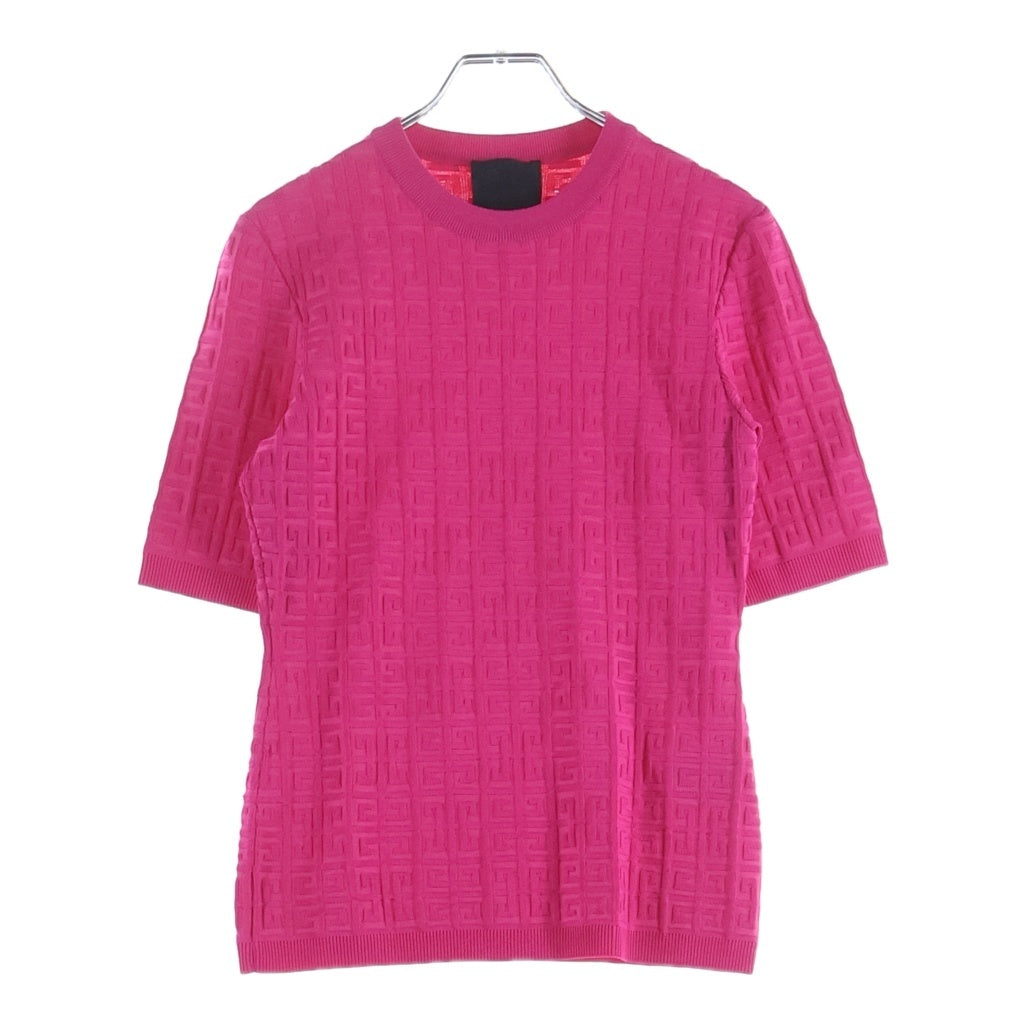 GIVENCHY(ジバンシィ) 総柄ロゴ 半袖ニット トップス ロゴ ピンク BW90D24ZA4 レディース