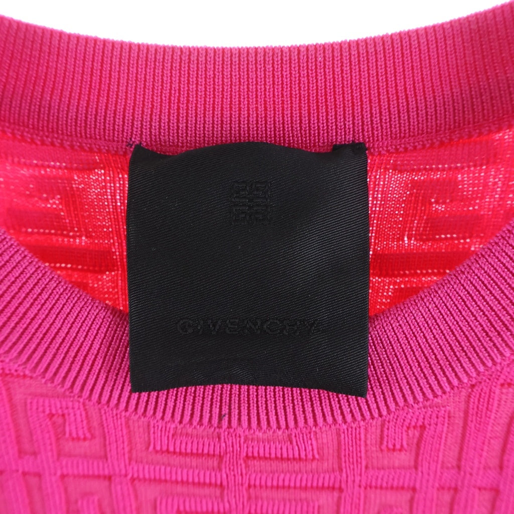GIVENCHY(ジバンシィ) 総柄ロゴ 半袖ニット トップス ロゴ ピンク BW90D24ZA4 レディース