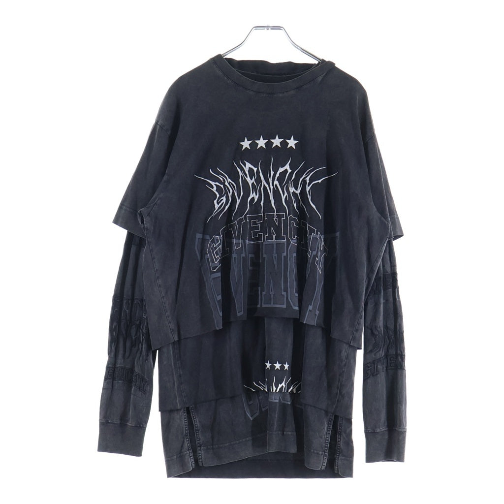 GIVENCHY(ジバンシィ) ■ジバンシー オーバーラップ レイヤードトップス フーディ グレー XS BM71FC3Y8T レディース