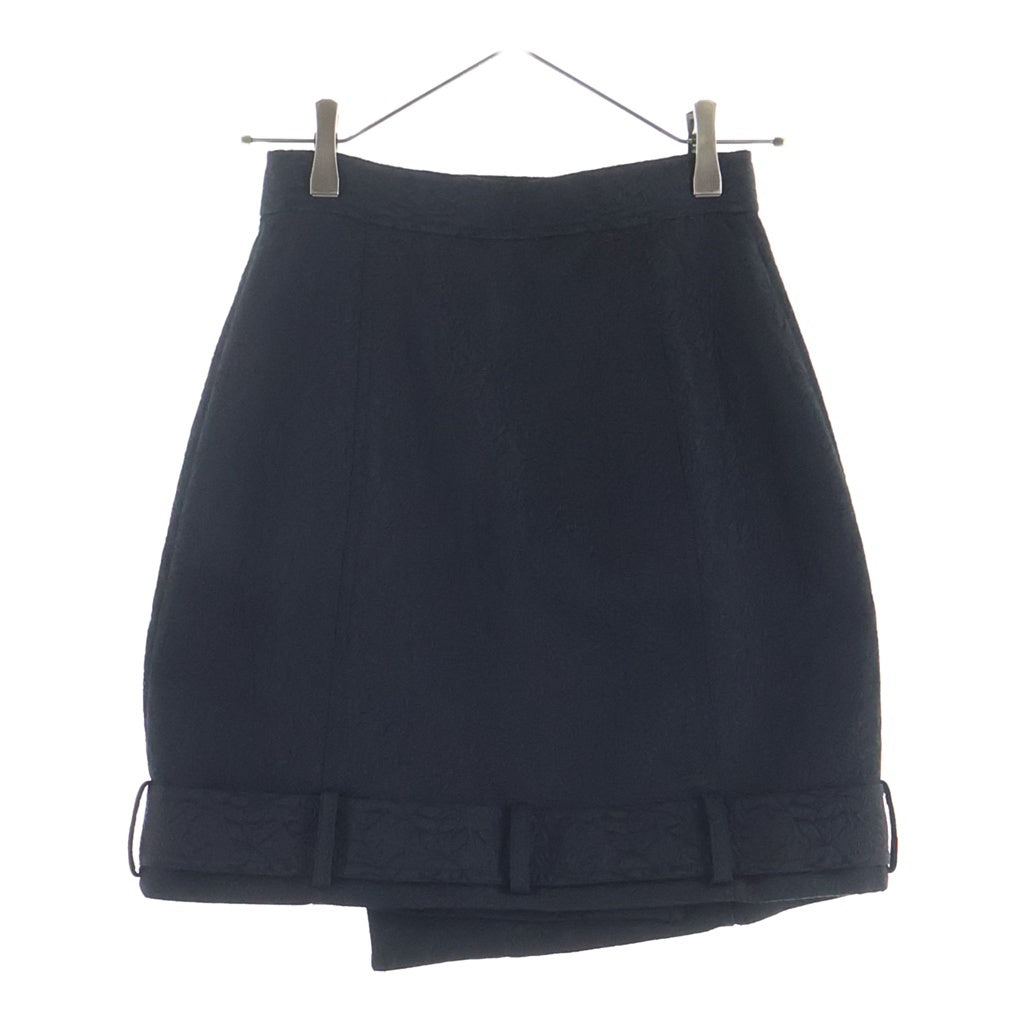 LE CIEL BLEU(ルシェルブルー) Jacquard Trench Mini Skirt ジャカードトレンチミニスカート ポリエステル ブラック 25S67207 レディース