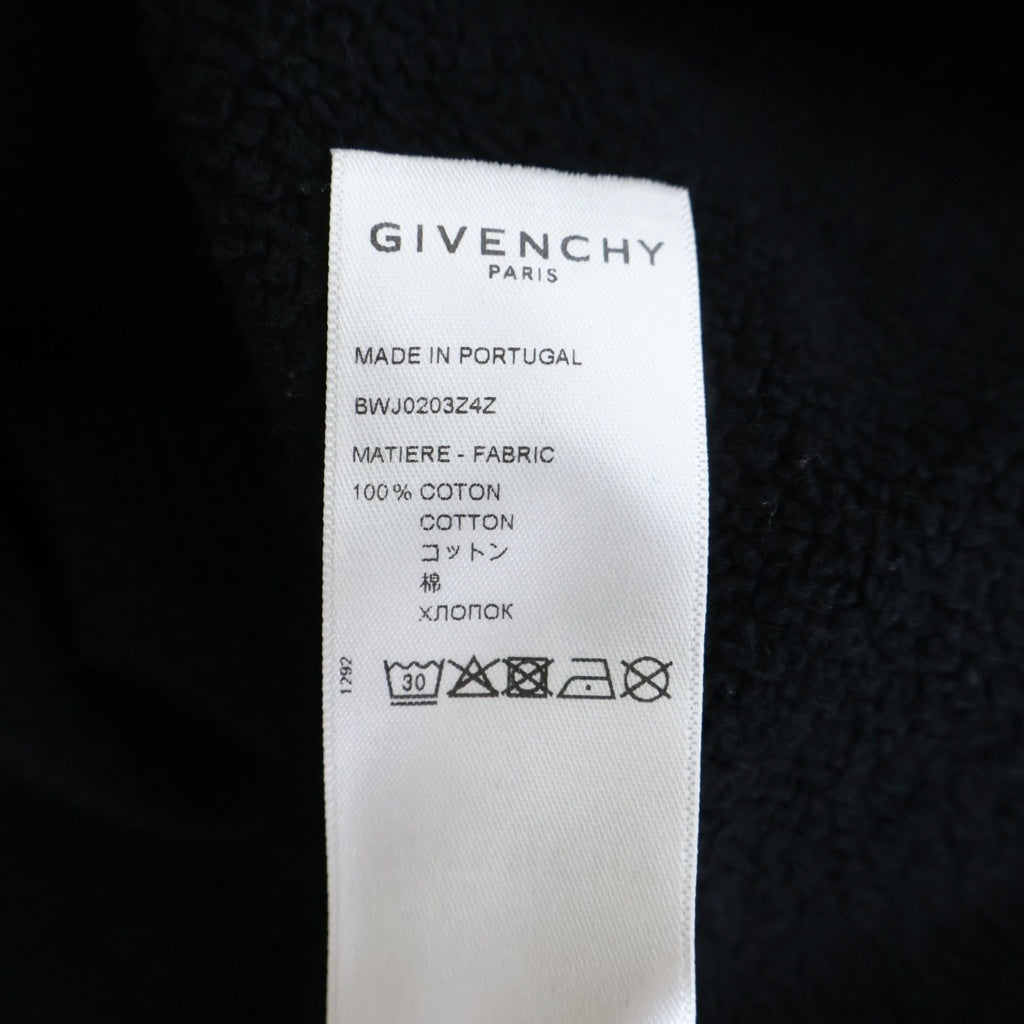 GIVENCHY(ジバンシィ) 袖ロゴプリント クロップド長袖スウェット トレーナー 切りっぱなし コットン ブラック BWJ0203Z4Z レディース