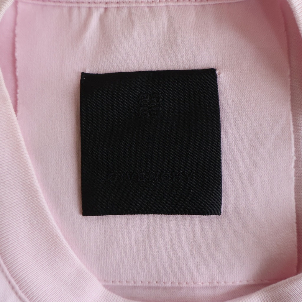 GIVENCHY(ジバンシィ) フロントロゴ刺繍 半袖トップス Tシャツ カットソー コットン ピンク BW707Y3ZAG レディース