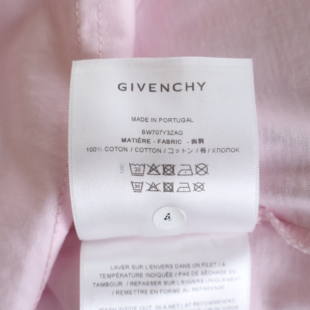 GIVENCHY(ジバンシィ) フロントロゴ刺繍 半袖トップス Tシャツ カットソー コットン ピンク BW707Y3ZAG レディース