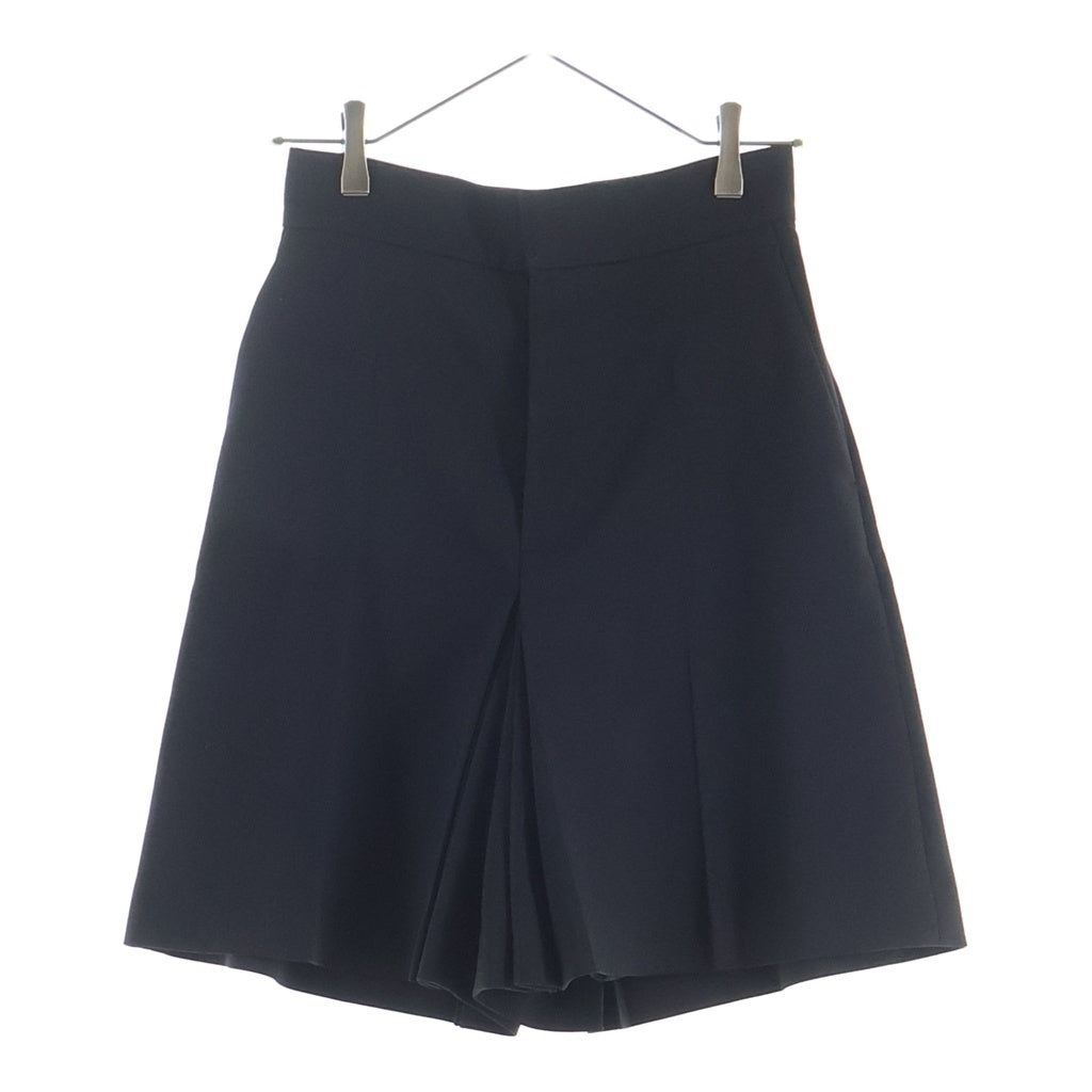 LE CIEL BLEU(ルシェルブルー) Box Pleated Shorts ボックスプリーツドショーツ ショートパンツ ハーフパンツ キュロット ポリエステル ウール ブラック 24S68204 レディース
