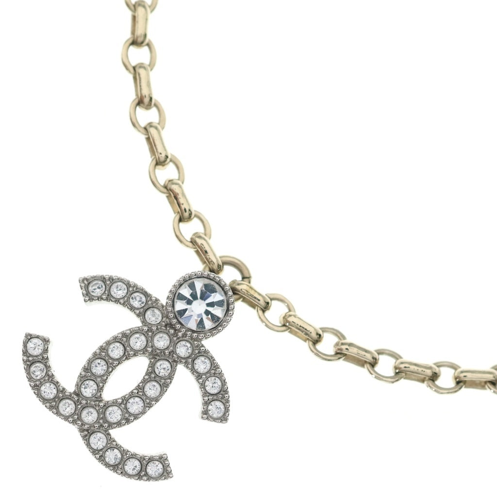 CHANEL(シャネル) ココマーク ネックレス ラインストーン シルバー ABC147 レディース