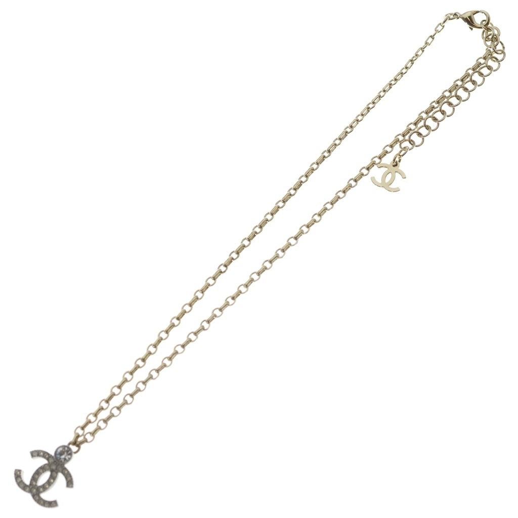CHANEL(シャネル) ココマーク ネックレス ラインストーン シルバー ABC147 レディース