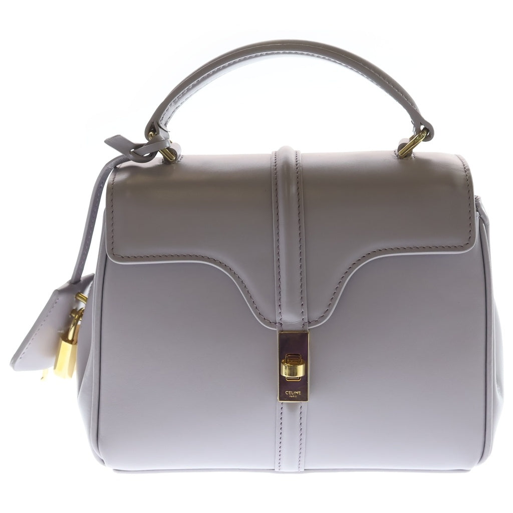 CELINE(セリーヌ) セーズ ミニ 2WAYハンドバッグ ショルダーバッグ ライトパープル レザー ゴールド金具 レディース