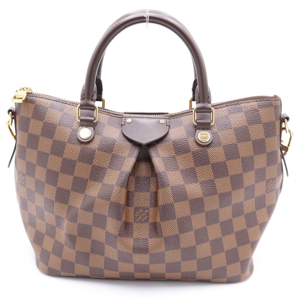 LOUIS VUITTON(ルイヴィトン) ダミエ シエナPM ハンド ショルダーバッグ PVCコーティングキャンバス レザー ブラウン N41545 レディース