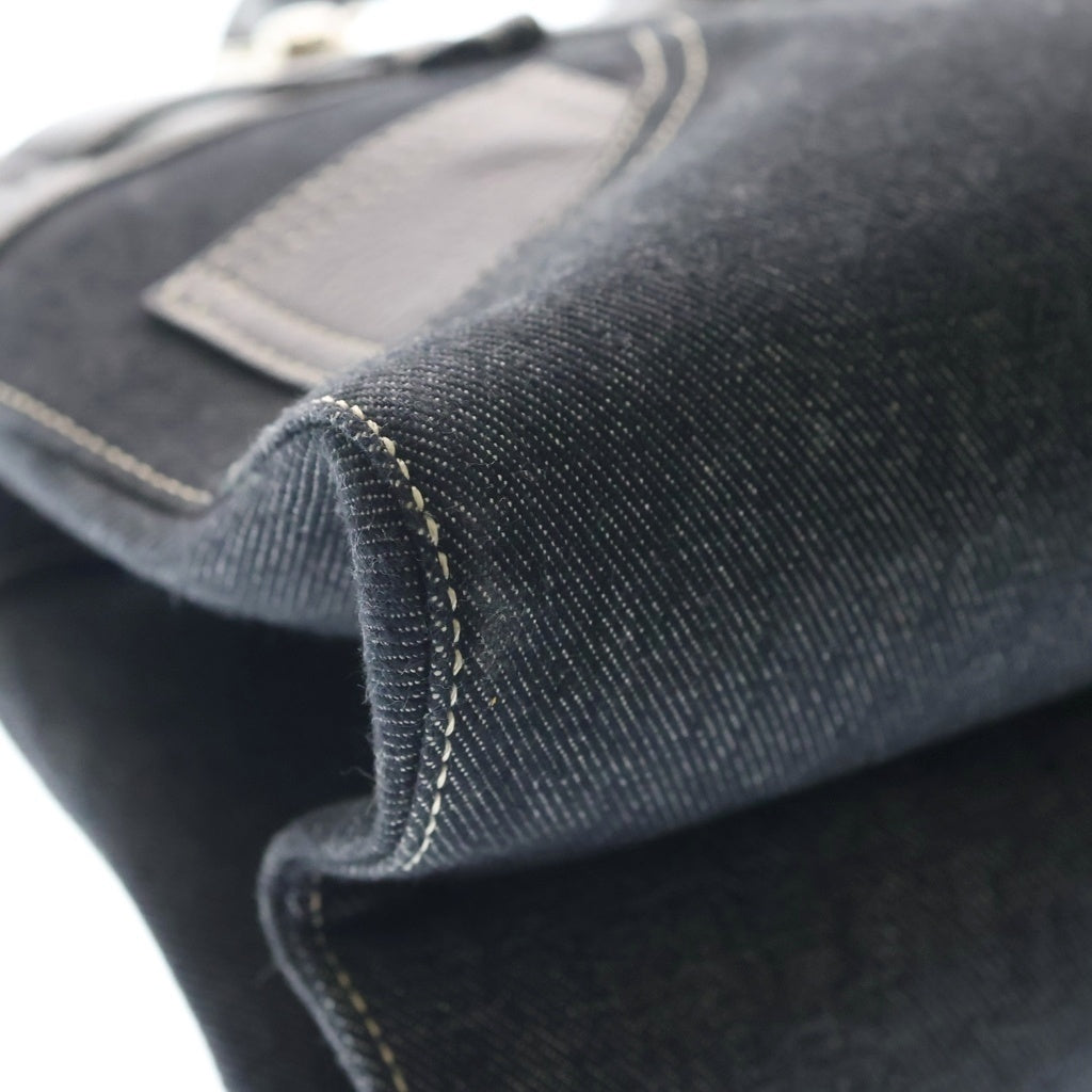 Christian Dior(クリスチャンディオール) ストリートシック ベルト バックル デニム トートバッグ ハンドバッグ ブラック BM-0042 BM-0042 レディース