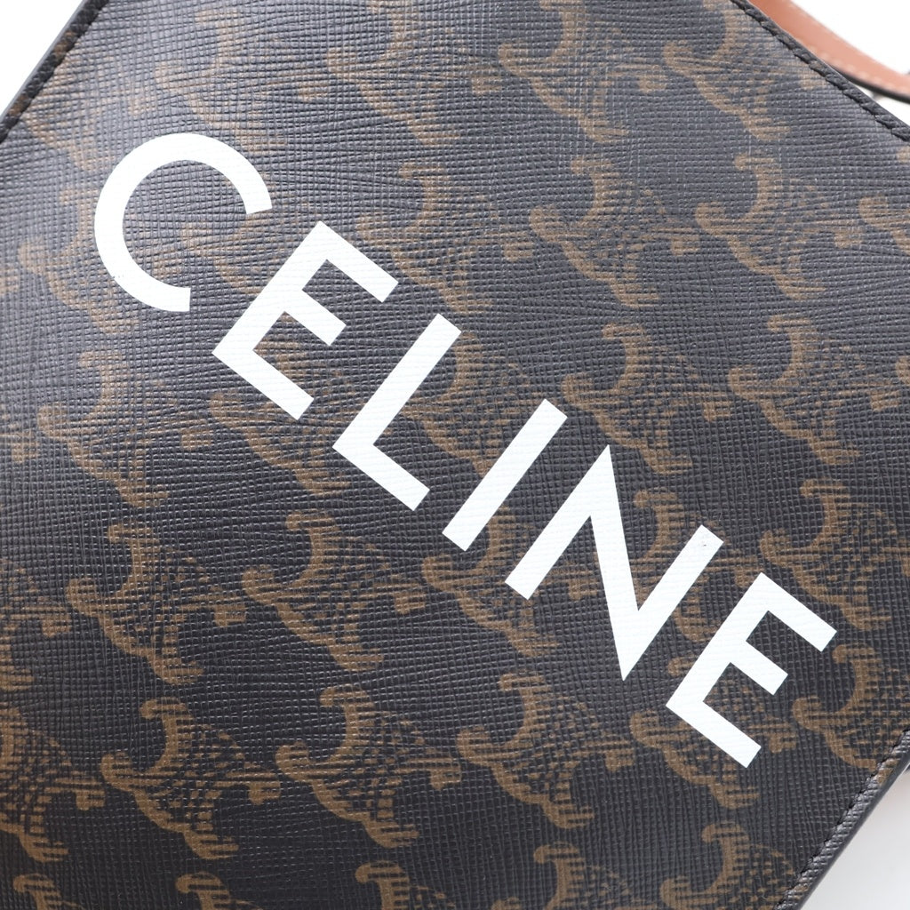 CELINE(セリーヌ) トリオンフ バーティカルカバ ミニ PVC レザー 2WAY ハンドバッグ ショルダーバッグ ブラウン レディース