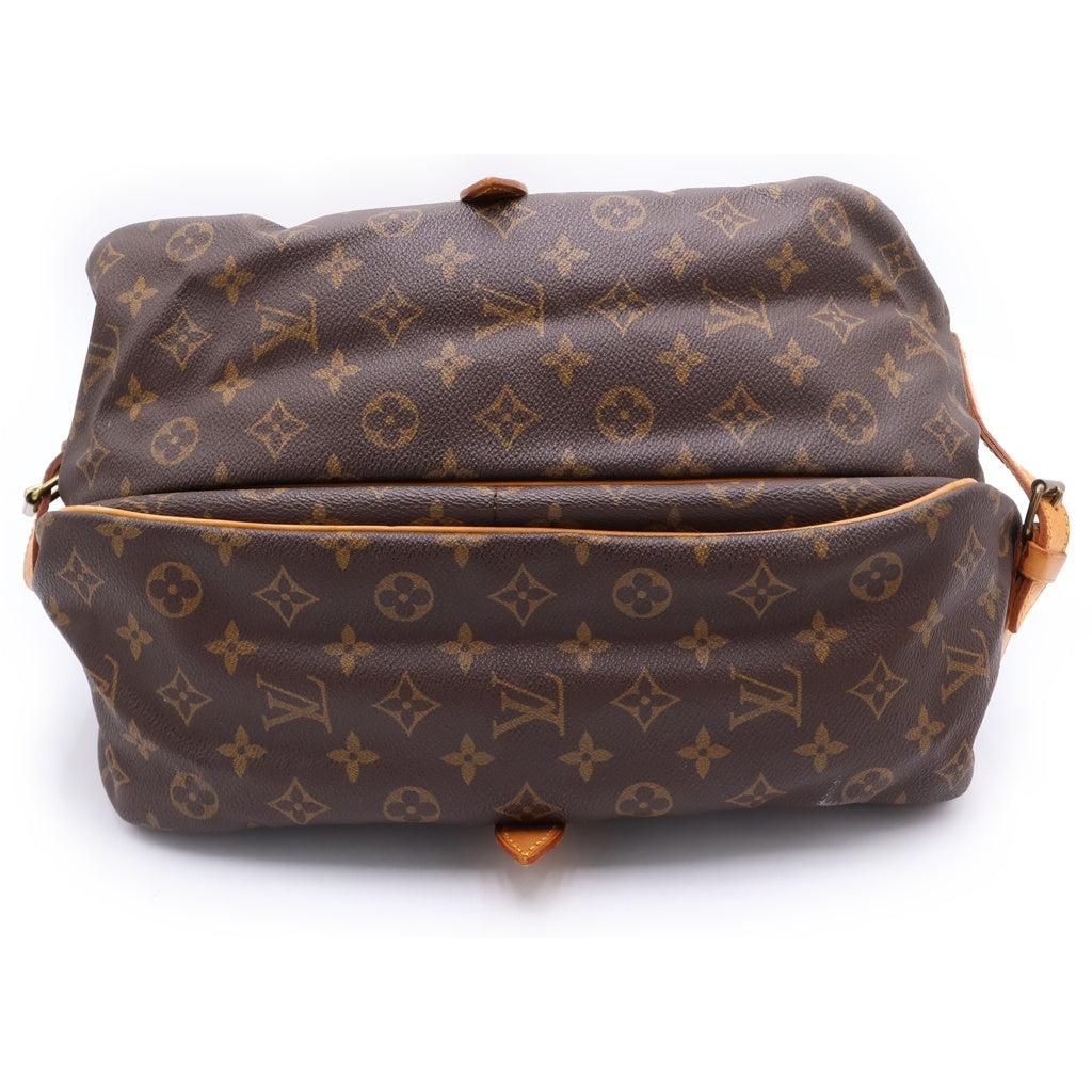 LOUIS VUITTON(ルイヴィトン) モノグラム ソミュール35 ショルダーバッグ ブラウン レザー×PVC M42254 ゴールド金具