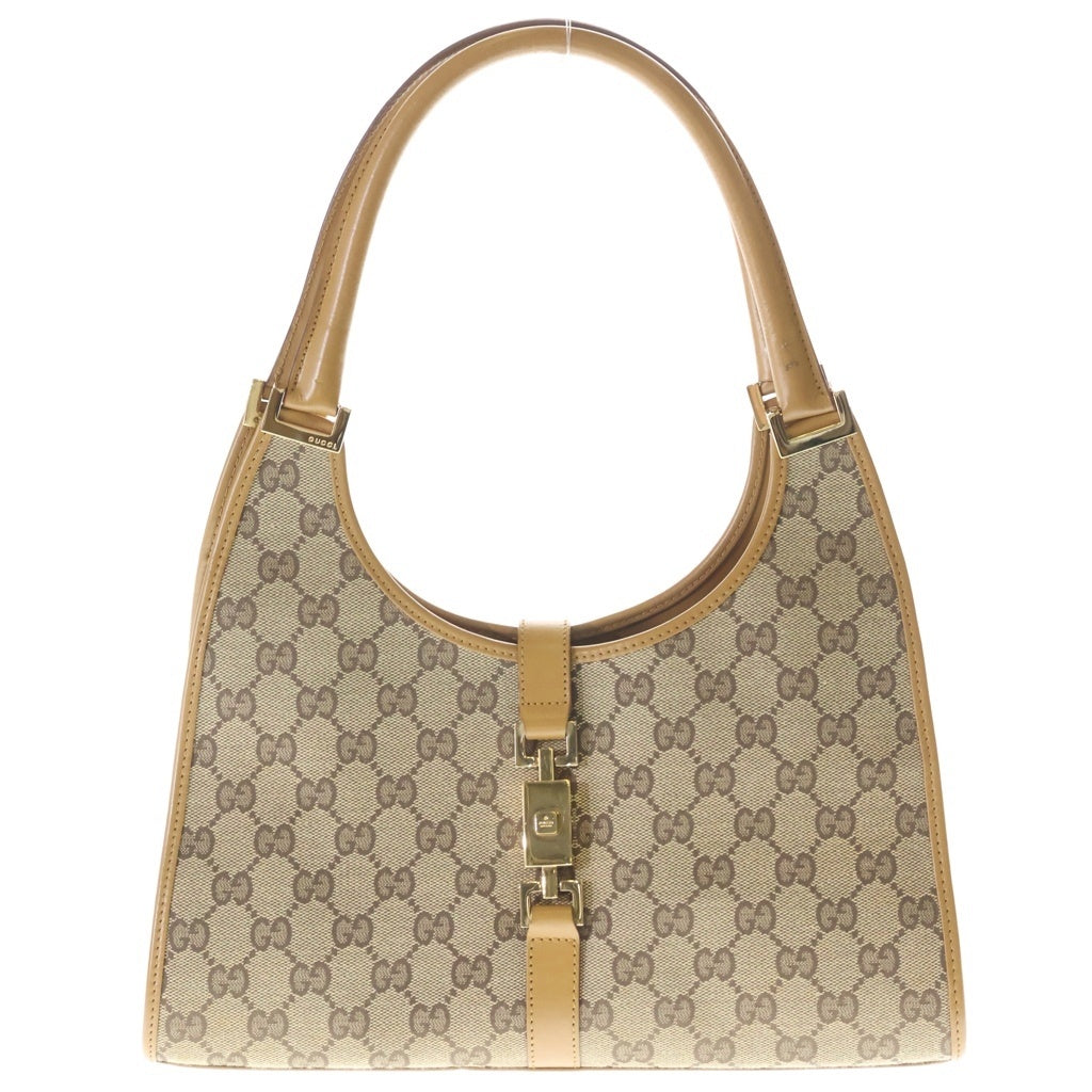 GUCCI(グッチ) GGキャンバス ジャッキー ハンドバッグ ワンショルダーバッグ ベージュ×ブラウン キャンバス×レザー 002・1067 2123 ゴールド金具 レディース