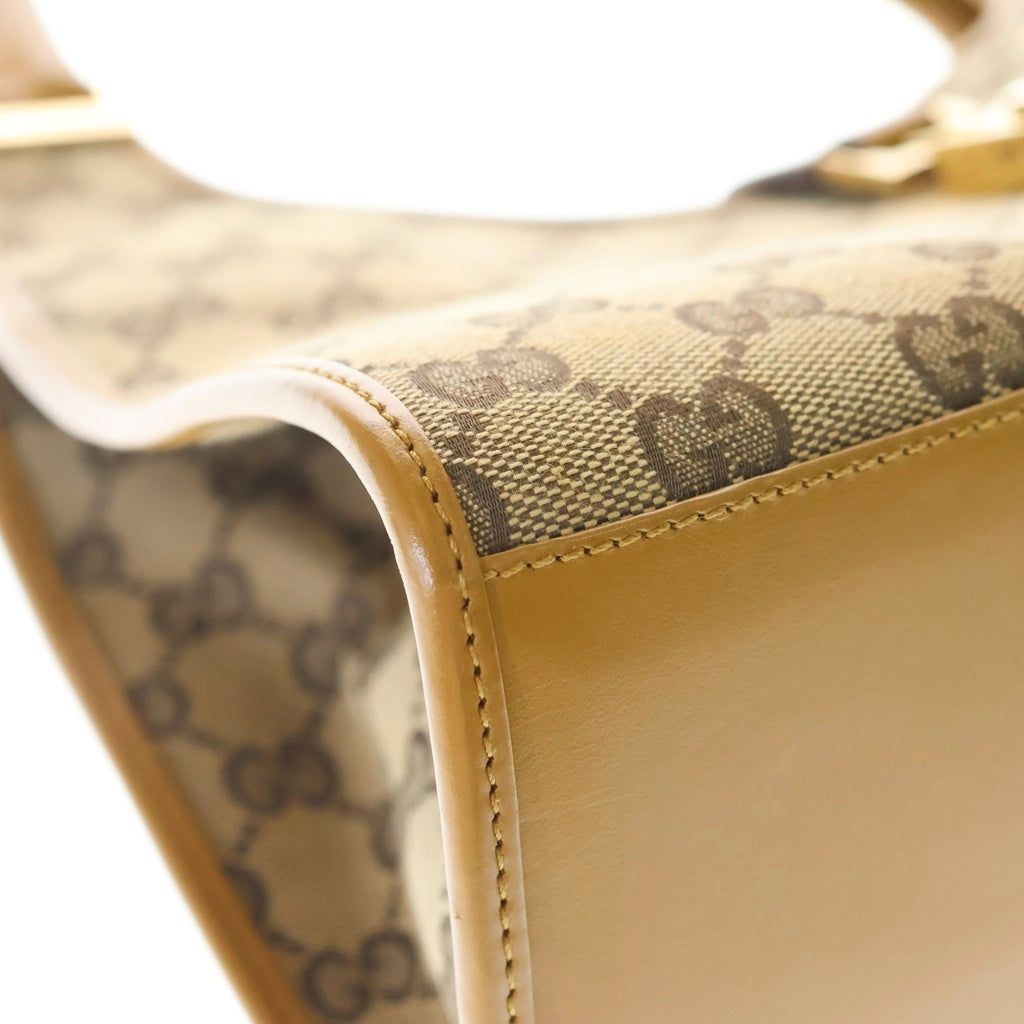 GUCCI(グッチ) GGキャンバス ジャッキー ハンドバッグ ワンショルダーバッグ ベージュ×ブラウン キャンバス×レザー 002・1067 2123 ゴールド金具 レディース