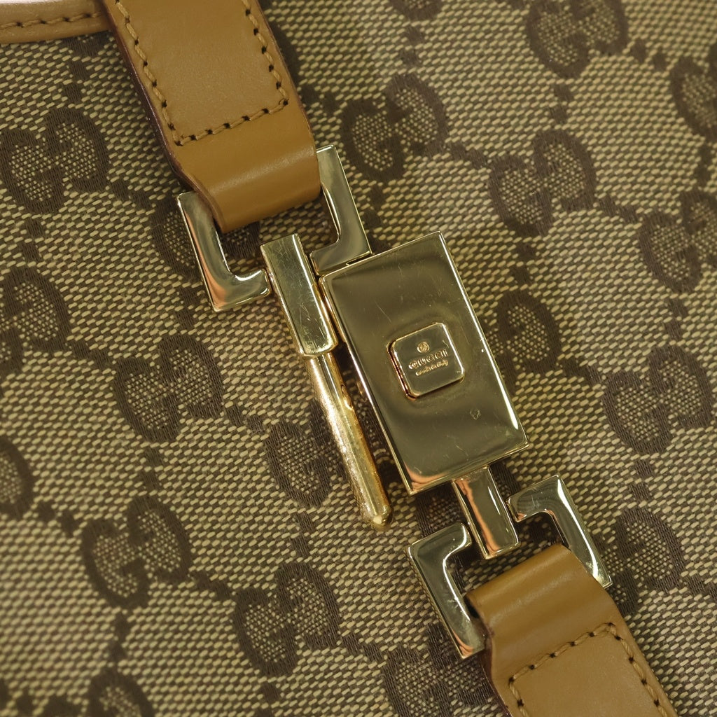 GUCCI(グッチ) GGキャンバス ジャッキー ハンドバッグ ワンショルダーバッグ ベージュ×ブラウン キャンバス×レザー 002・1067 2123 ゴールド金具 レディース
