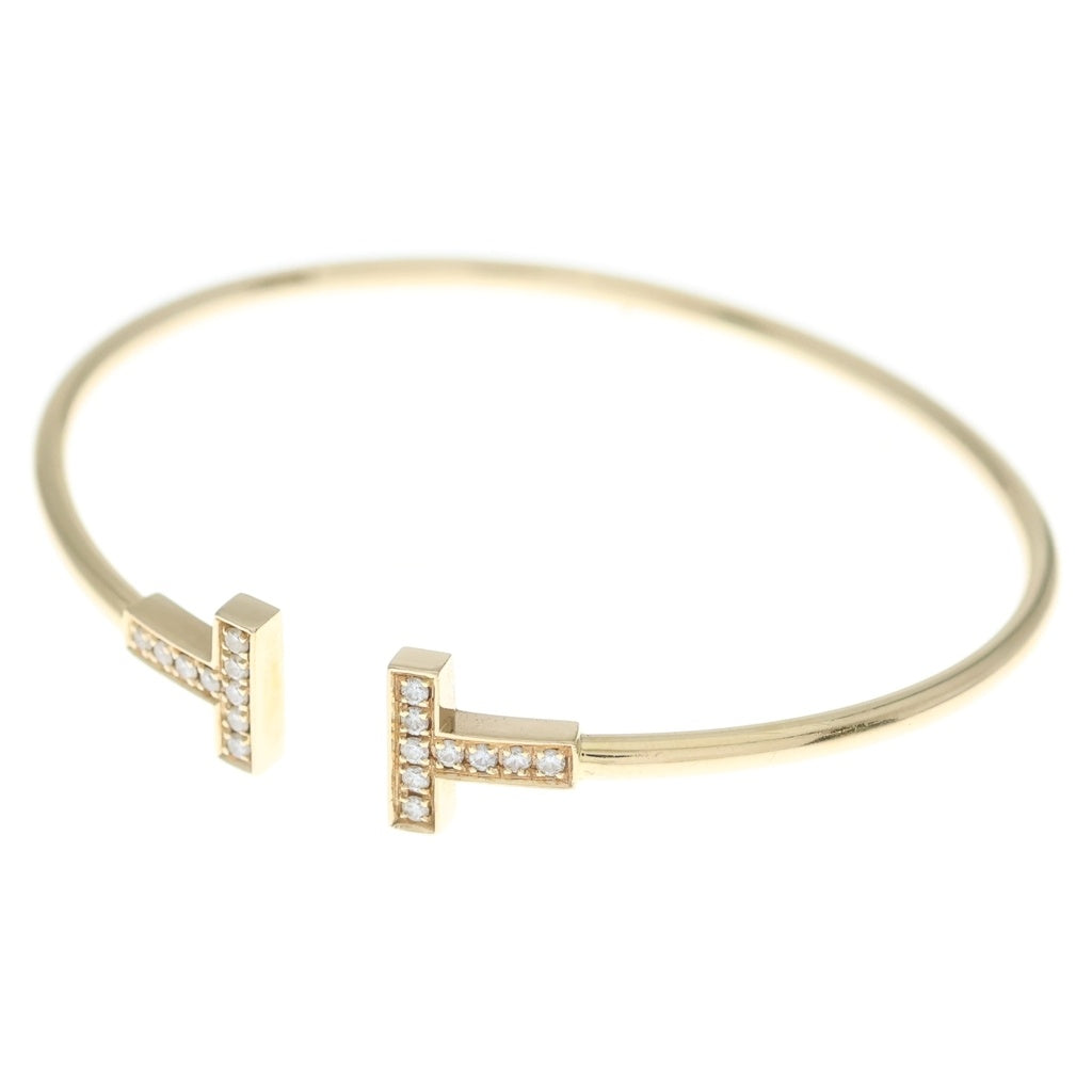 TIFFANY & Co.(ティファニー) Tワイヤー ダイヤ ブレスレット バングル ピンクゴールド Au750PG レディース