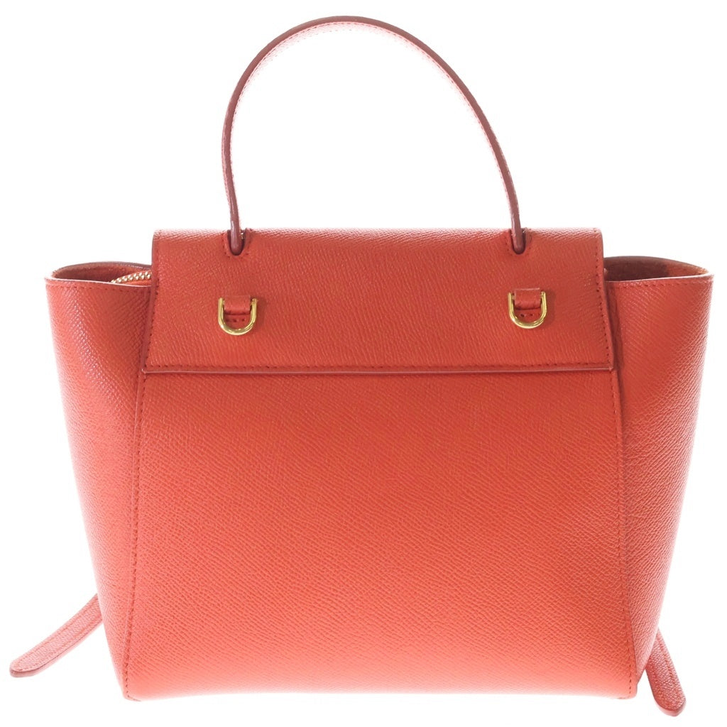 CELINE(セリーヌ) ベルトバッグ ナノ 2WAYハンドバッグ ショルダーバッグ レッド レザー ゴールド金具 レディース