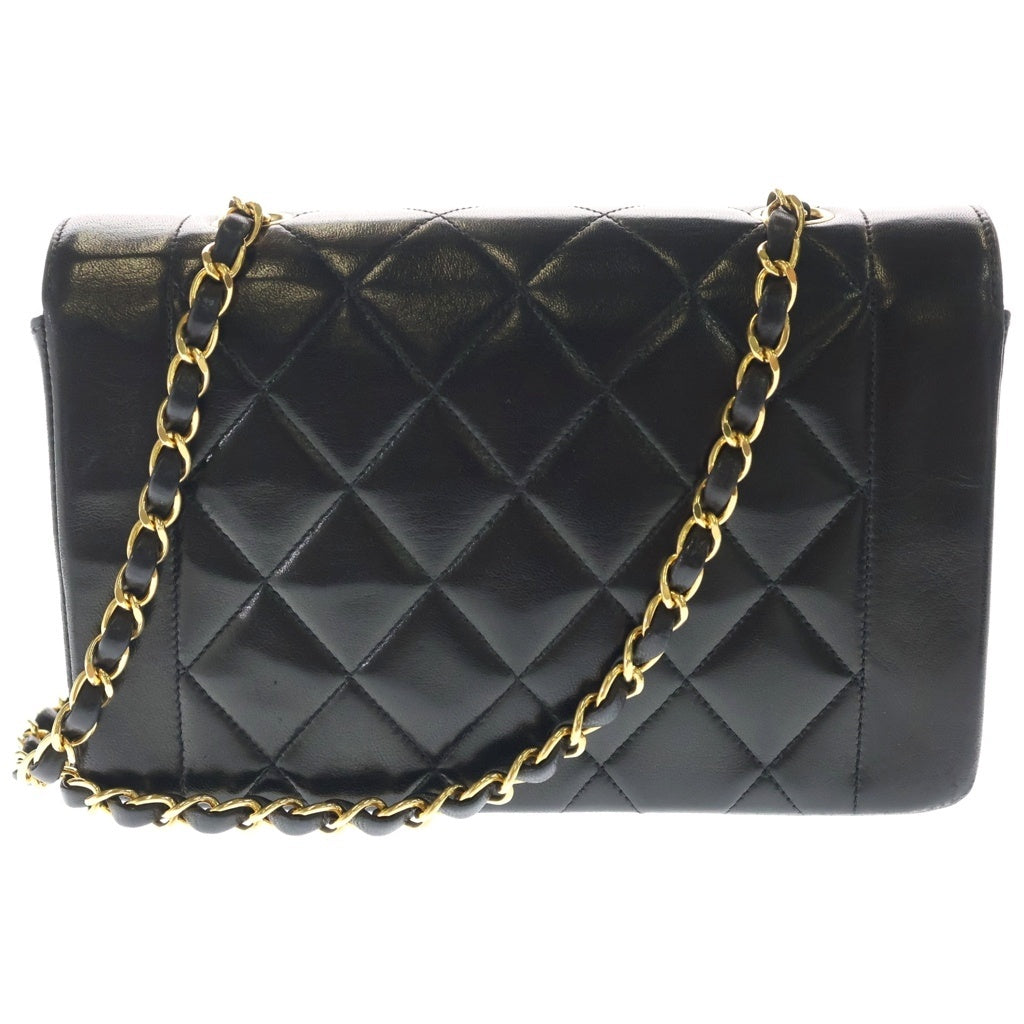 CHANEL(シャネル) ダイアナ22 Sフラップ Sチェーンショルダーバッグ ハンドバッグ ブラック ラムスキン ゴールド金具 レディース