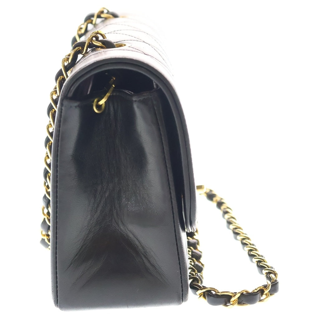 CHANEL(シャネル) ダイアナ22 Sフラップ Sチェーンショルダーバッグ ハンドバッグ ブラック ラムスキン ゴールド金具 レディース