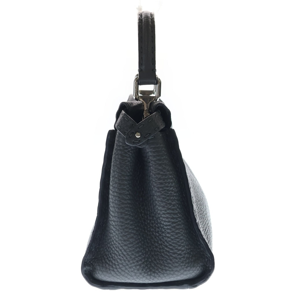 FENDI(フェンディ) ピーカブー ミニ セレリア 2WAYハンドバッグ ショルダーバッグ ダークグレー レザー 8BN244 シルバー金具 レディース