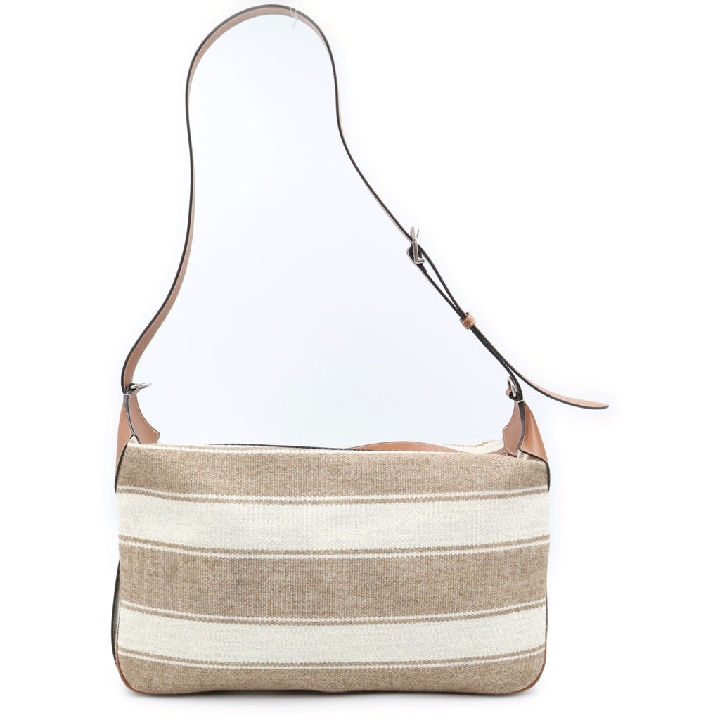 CELINE(セリーヌ) ロゴ ロミー ラージ ジャガード レザー 2WAY ショルダーバッグ ハンドバッグ ベージュ レディース