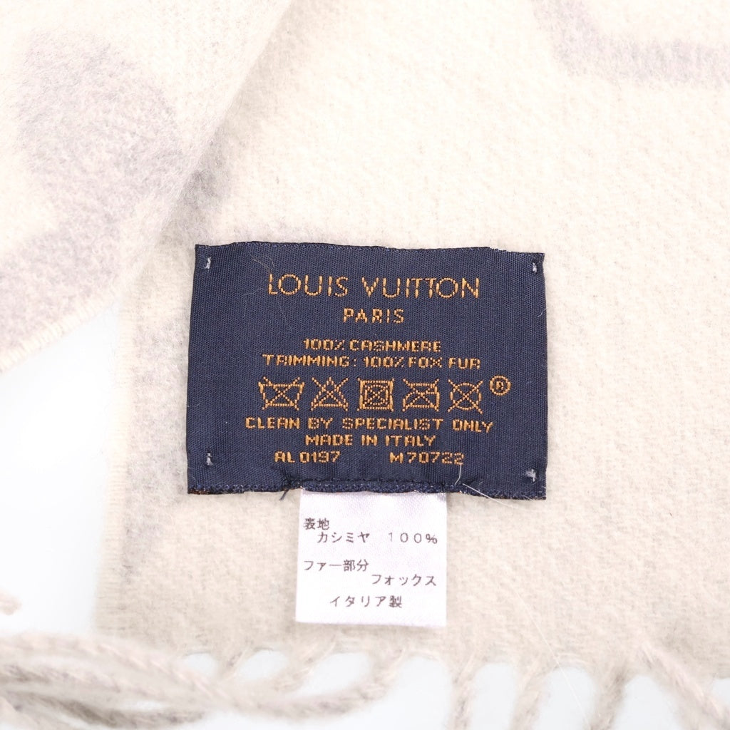 LOUIS VUITTON(ルイヴィトン) エシャルプ レイキャビック カシミヤ モノグラム マフラー グリペルル グレー M70722 レディース