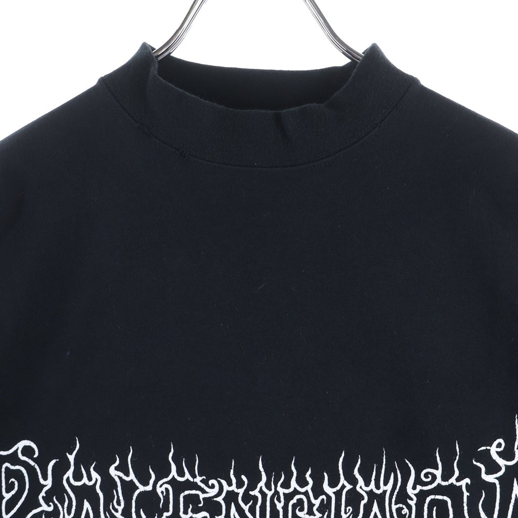 BALENCIAGA(バレンシアガ) DARKWAVE TEE ダークウェーブ ダメージ加工 メタルロゴプリント 半袖Tシャツ カットソー ブラック 739028 TPVN5