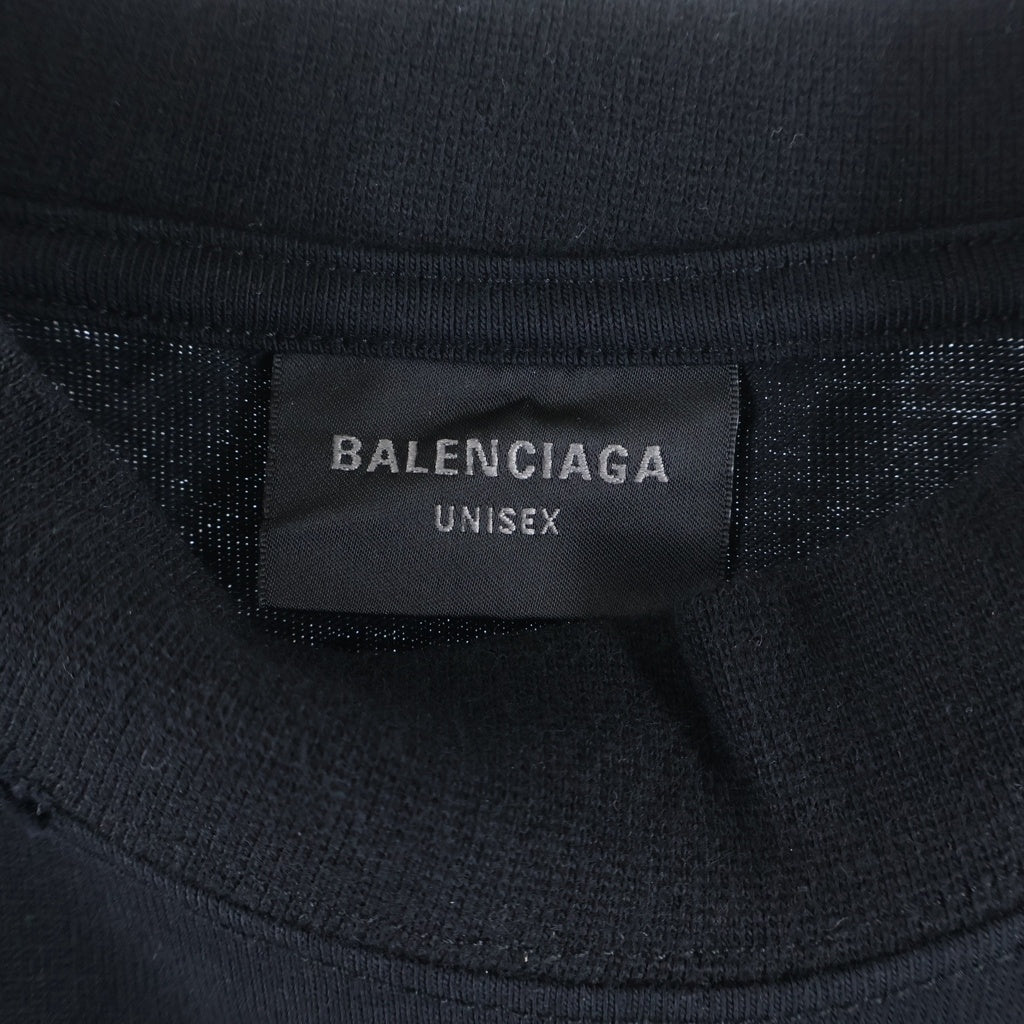 BALENCIAGA(バレンシアガ) DARKWAVE TEE ダークウェーブ ダメージ加工 メタルロゴプリント 半袖Tシャツ カットソー ブラック 739028 TPVN5