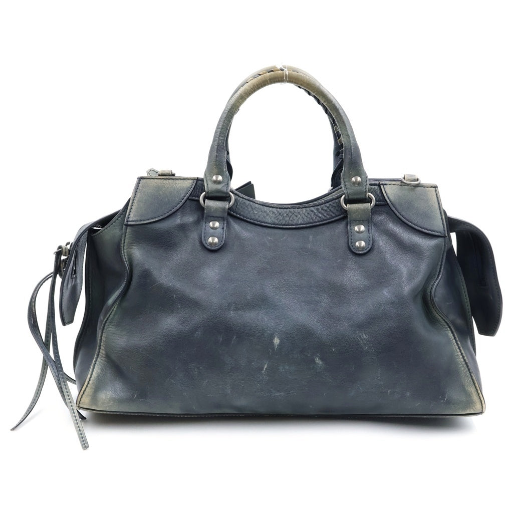 BALENCIAGA(バレンシアガ) ネオクラシックシティ ミディアム レザー ヴィンテージ加工 2WAY ハンドバッグ ショルダーバッグ ブラック 654907